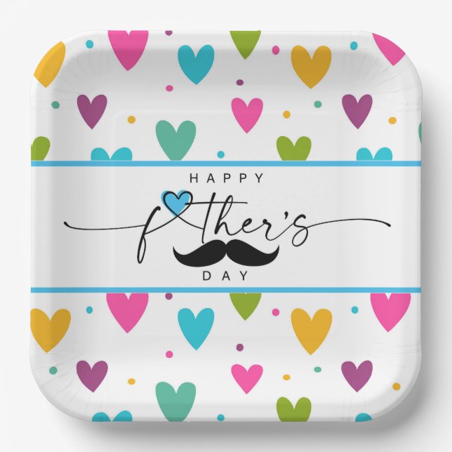 Plato De Papel Feliz Día del Padre (Anverso)