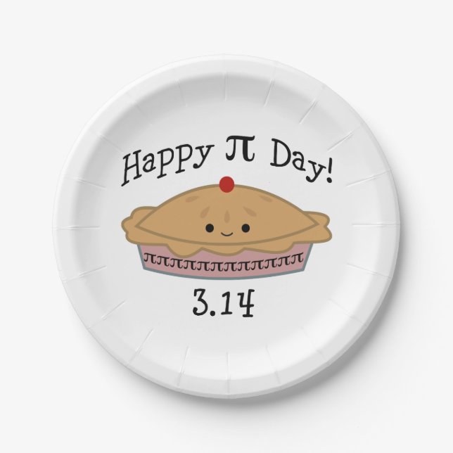 Plato De Papel ¡Feliz Día Del Pi! (Anverso)