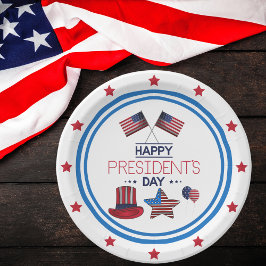 Plato De Papel Feliz Día del Presidente