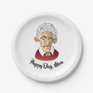 Plato De Papel Feliz día, humor del día de la madre