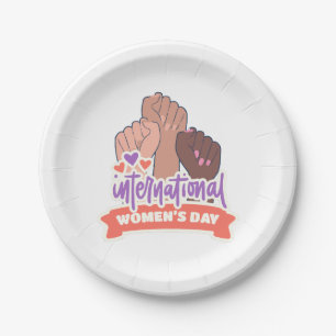 Plato De Papel Feliz Día Internacional de la Mujer