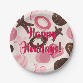 Plato De Papel ¡Feliz feriado a Fiesta Cookie!