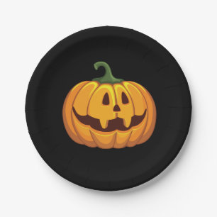 Plato De Papel Feliz Fiesta de calabaza de Halloween