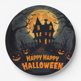 Plato De Papel Feliz Fiesta de Halloween