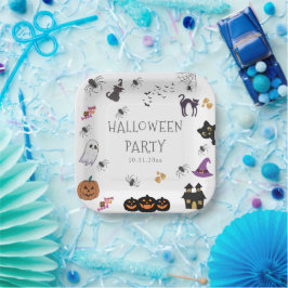 Plato De Papel Feliz Fiesta de Halloween