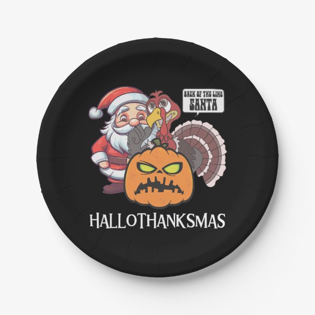 Plato De Papel Feliz Hallothanksmas (Anverso)