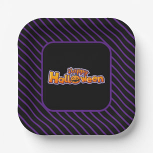 Plato De Papel Feliz Halloween 