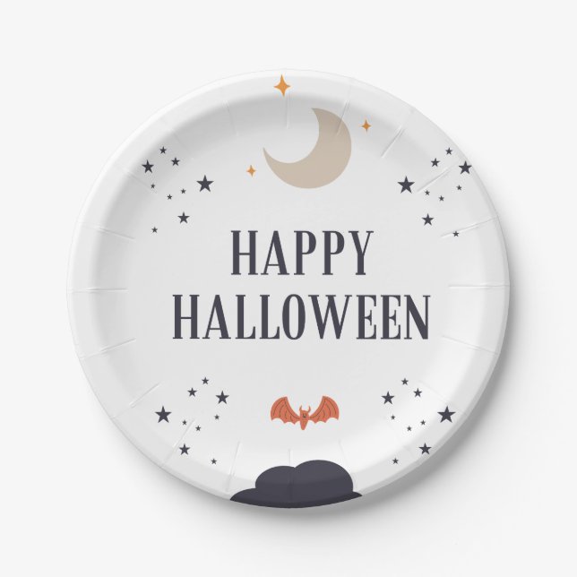 Plato De Papel Feliz Halloween (Anverso)