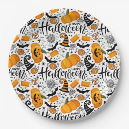 Plato De Papel Feliz Halloween