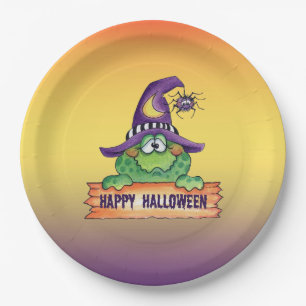 Plato De Papel Feliz Halloween