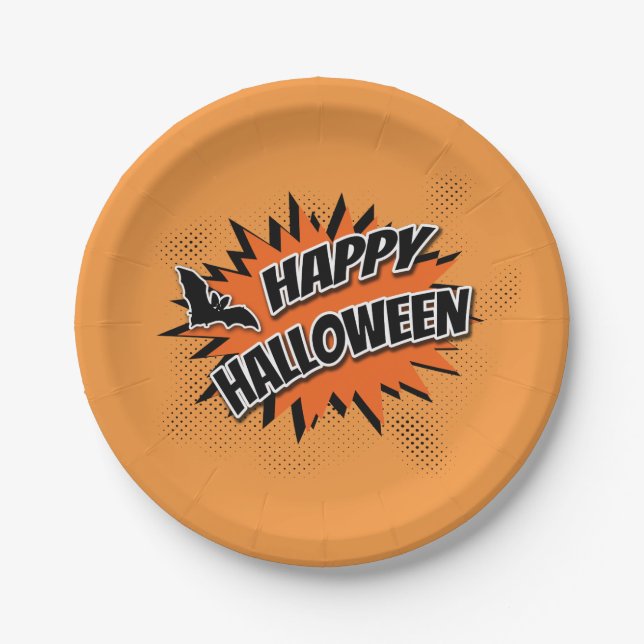 Plato De Papel Feliz Halloween (Anverso)