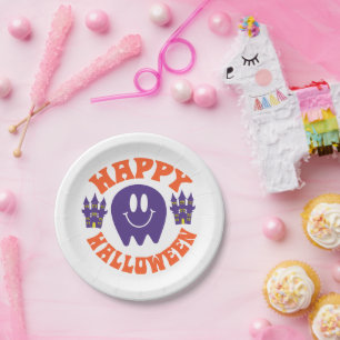 Plato De Papel Feliz Halloween