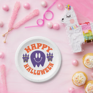 Plato De Papel Feliz Halloween