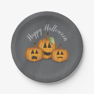 Plato De Papel Feliz Halloween Calabaza Lindo Jack O Linternas