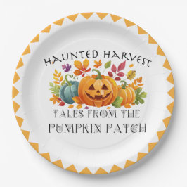 Plato De Papel Feliz Halloween Calabazas de Cosecha