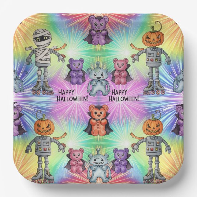 Plato De Papel Feliz Halloween, de Natasha Us (Anverso)