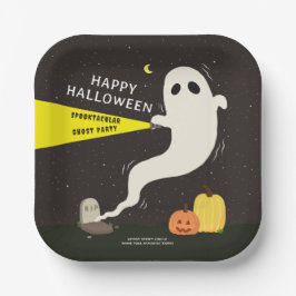 Plato De Papel FELIZ HALLOWEEN Fiesta Fantasmagórica de Fantasmas