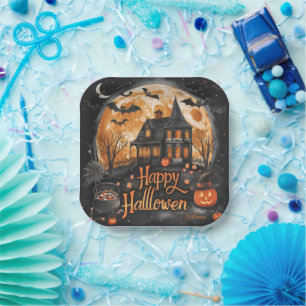 Plato De Papel Feliz Halloween Halloween
