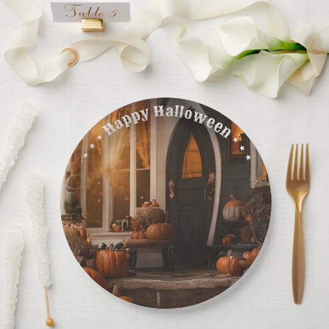 Plato De Papel Feliz Halloween Home Collection (Boda)