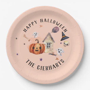 Plato De Papel Feliz Halloween Regalos Familiares Fiesta Personal
