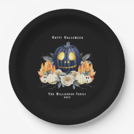 Plato De Papel Feliz Halloween Spooky Samhain Pumpkins Crystals