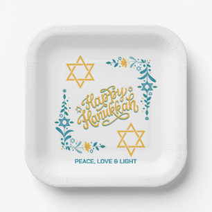 Plato De Papel FELIZ HANUKKAH Chanukah