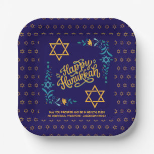 Plato De Papel FELIZ HANUKKAH Chanukah