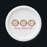 Plato De Papel Feliz Hanukkah Chanukah Jelly Donut Doughnut<br><div class="desc">Cuenta con un original ilustracion de marca de un delicioso donut de gelatina con azúcar en polvo. ¡Perfecto para Hanukkah! Este ilustracion Chanukah también está disponible en otros productos. ¿No ves lo que estás buscando? ¿Necesita ayuda con la personalización? Contacte con Rebecca para que tenga algo diseñado para usted.</div>