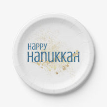 Feliz Hanukkah (con oliage de oro)
