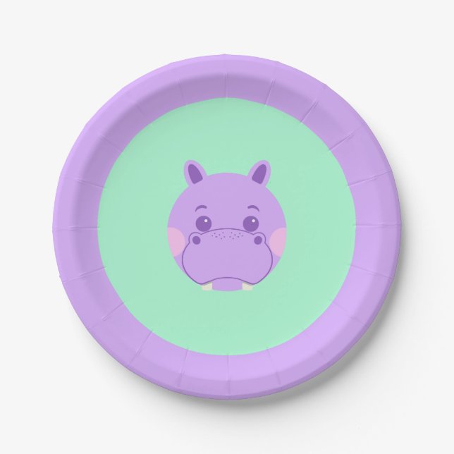 Plato De Papel Feliz Hippo (Anverso)