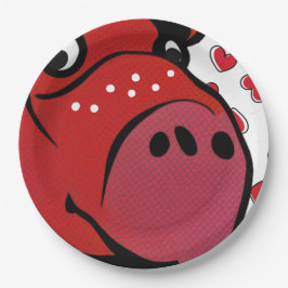 Plato De Papel Feliz Hippo