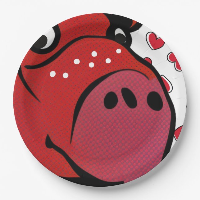 Plato De Papel Feliz Hippo (Anverso)