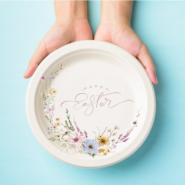 Plato De Papel Feliz invierno de primavera flor (Subido por el creador)