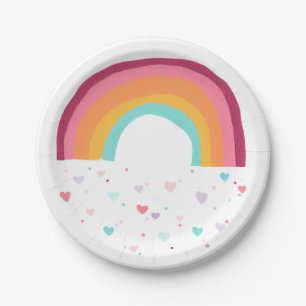 Plato De Papel Feliz magia Rainbow