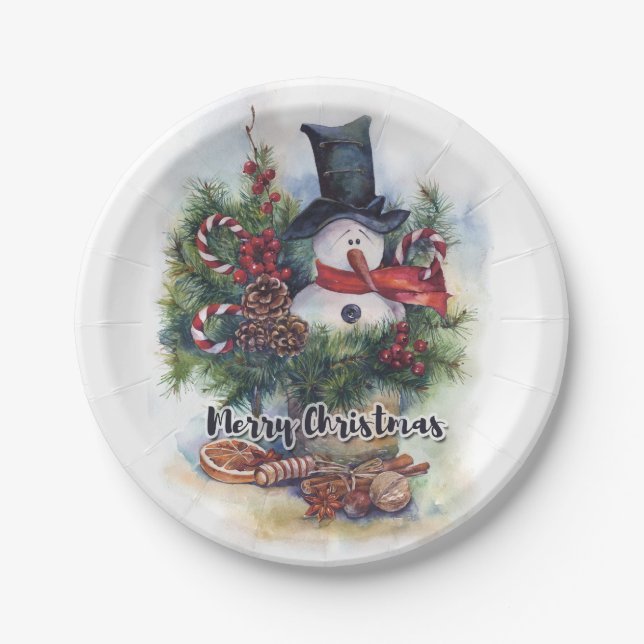 Plato De Papel Feliz Navidad (Anverso)