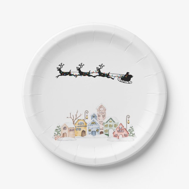 Plato De Papel Feliz Navidad (Anverso)