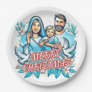 Plato De Papel Feliz Navidad