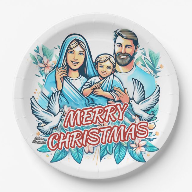 Plato De Papel Feliz Navidad (Anverso)