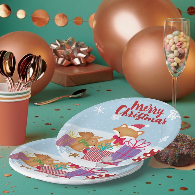 Plato De Papel Feliz Navidad (Multi)