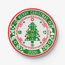Plato De Papel Feliz Navidad