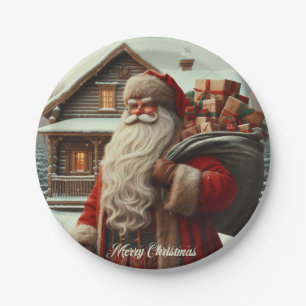 Plato De Papel Feliz Navidad