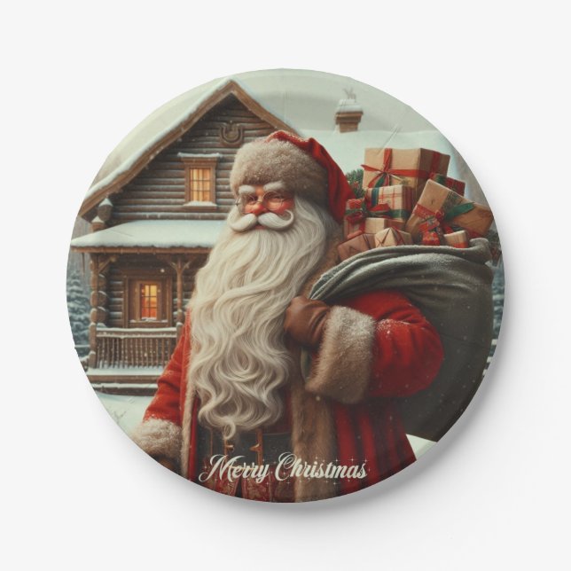 Plato De Papel Feliz Navidad (Anverso)