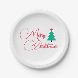 Plato De Papel Feliz Navidad