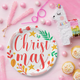 Plato De Papel Feliz Navidad