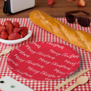 Plato De Papel Feliz Navidad