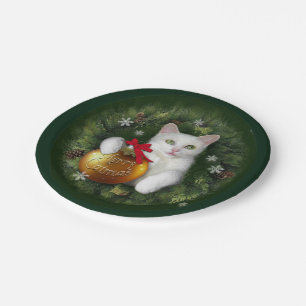 Plato De Papel Feliz Navidad