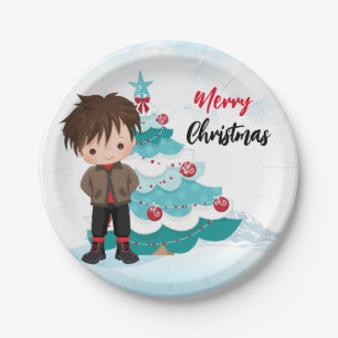 Plato De Papel Feliz Navidad