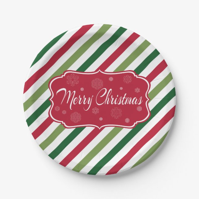 Plato De Papel Feliz Navidad (Anverso)