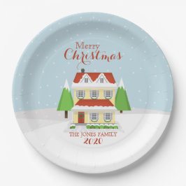 Plato De Papel Feliz Navidad