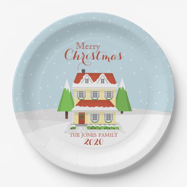 Plato De Papel Feliz Navidad (Anverso)